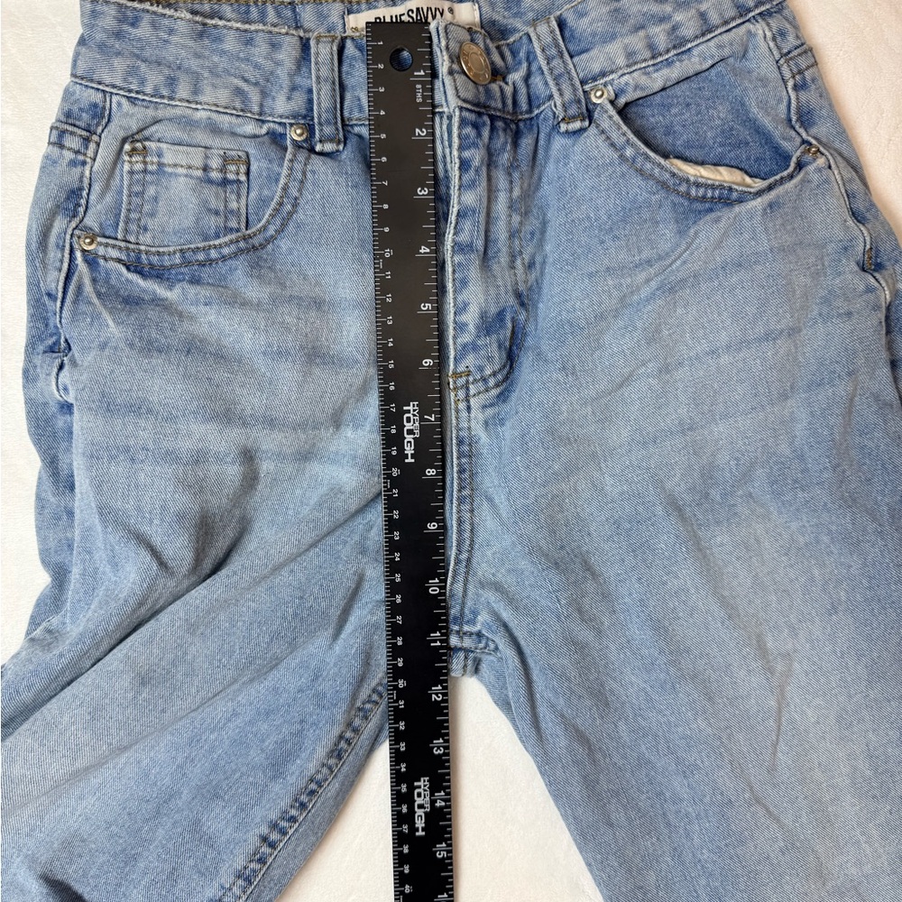 Blue Savvy Denim Women’s Size 3/26  Straight Ankle Jeans Mom High Rise Loose - Picture 8 of 10